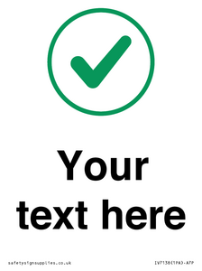 Custom plain background, green tick in circle sign